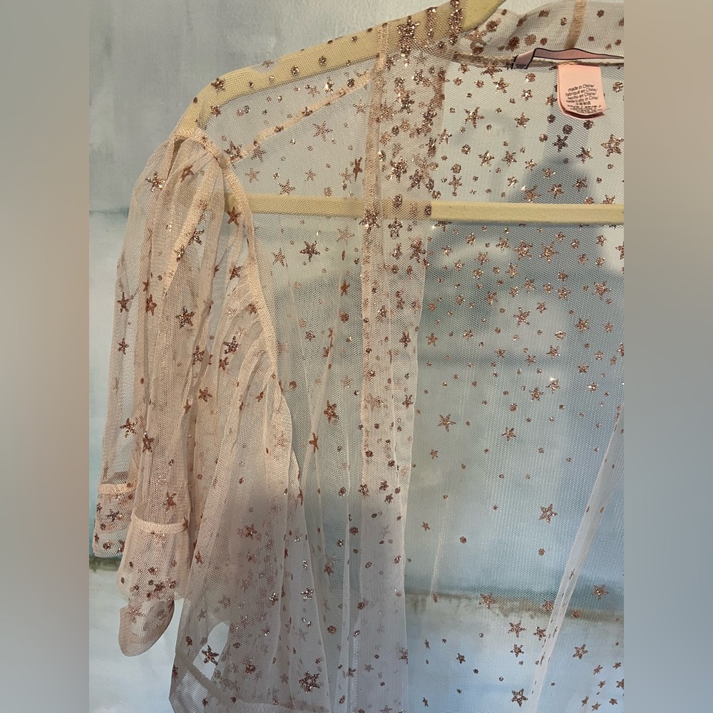 Victoria's Secret Sheer Star-Patterned Robe - Cream - Picture 2 of 3